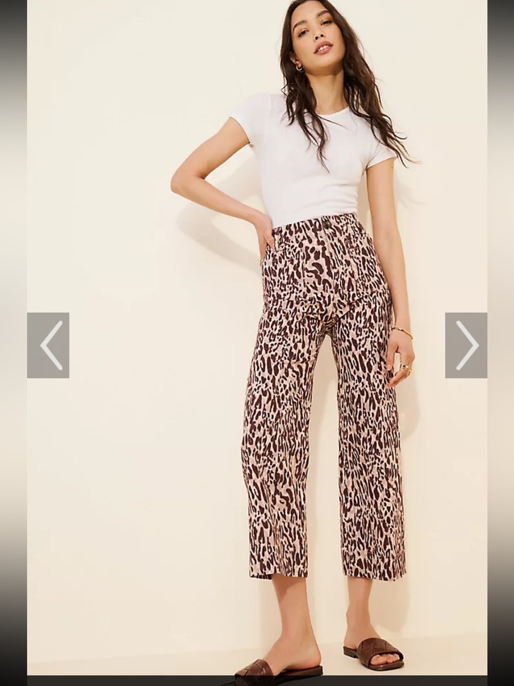 Anthropologie Maeve Colette Leopard Print High-Waist Pants - Brown/Beige 20W EUC - Picture 10 of 10